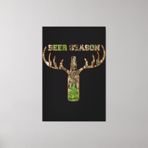 Impressão Em Tela Beer Season Hunter Gift Para Hunter