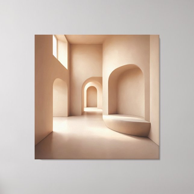 Impressão Em Tela Beige Alcove Space (Frente)