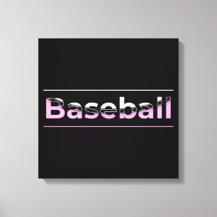 Impressão Em Tela Beisebol Feminino - Tipografia Geométrica Rosa