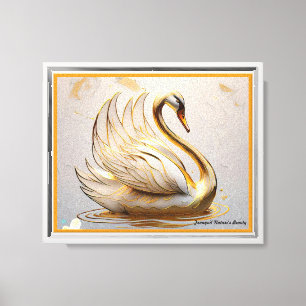 Impressão Em Tela "Bela Cisne Tranquilo"