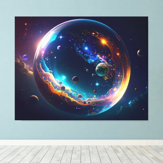 Impressão Em Tela Bela Cósmica Galaxy Fantasy Art (Insitu(piso de madeira))