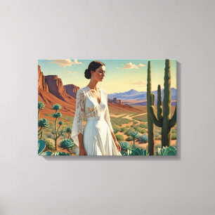 Impressão Em Tela Bela Paisagem com uma Mulher Arte Espiritual