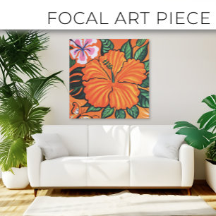 Impressão Em Tela Bela pintura floral tropical em tela arte pri