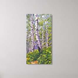 Impressão Em Tela Bela Vibrante Árvores Verde-Aspen-Roxo