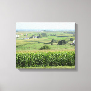 Impressão Em Tela Bela Vista Cênica de Fazenda Amish em Wisconsin