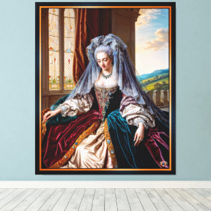 Impressão Em Tela Beleza Atemporal De Uma Senhora Majestosa Usando V