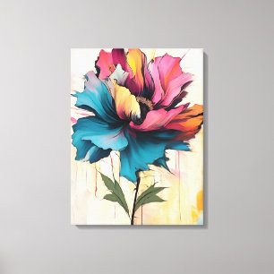 Impressão Em Tela Beleza Bloqueante: Uma Pintura Digital Flor