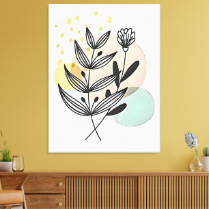 Impressão Em Tela Beleza Botânica – Arte Floral Minimalista