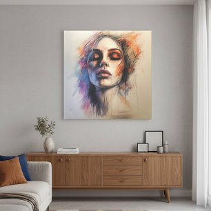 Impressão Em Tela Beleza Etérea: Arte Expressiva em Tela