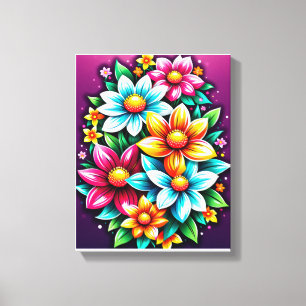 Impressão Em Tela Beleza florescente: Um Buquê Floral Vibrante