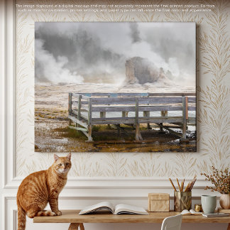 Impressão Em Tela Beleza Steaming: Uma Erupção Geyser Yellowstone