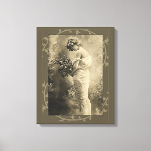 Impressão Em Tela Beleza Vintage com flores cortadas
