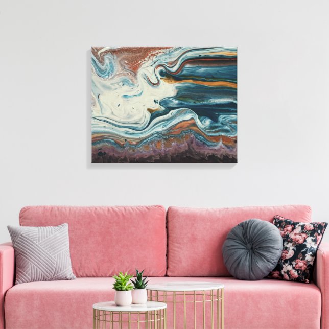 Impressão Em Tela Belo Abstrato Agate Design Colorir (Insitu(Sala de estar))