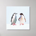 Impressão Em Tela Belo Casal de pinguim em azul-piscadela-clara<br><div class="desc">Belo casal de pinguim de casamento sobre fundo azul-reluzente. Os pinguins simbolizam o amor eterno.</div>