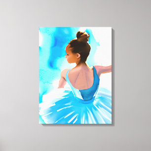 Impressão Em Tela Belo Jovem Ballerina em Azul