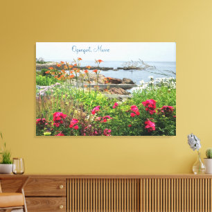 Impressão Em Tela Belo Oceano de Jardim Costeiro Ogunpensar, ME