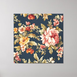 Impressão Em Tela Belo Padrão Floral Italiano