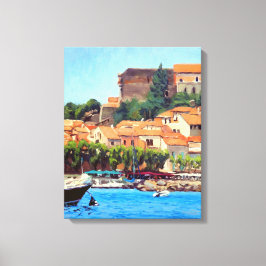 Impressão Em Tela Belo porto de Collioure em Laranja Verde Azul