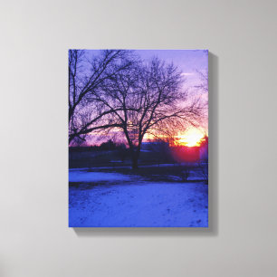 Impressão Em Tela Belo Sunrise de inverno no Missouri