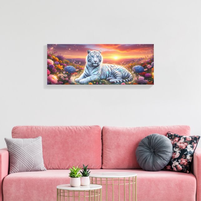 Impressão Em Tela Belo Tigre Branco  (Insitu(Sala de estar))