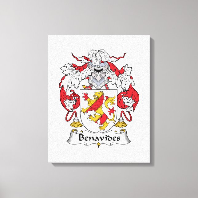 Impressão Em Tela Benavides Family Crest (Frente)