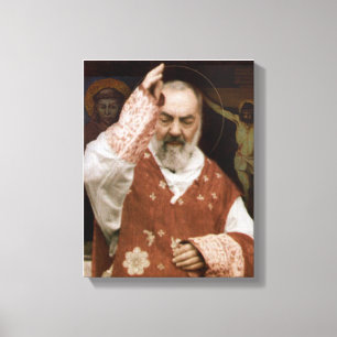 Impressão Em Tela Bênção de St.Padre Pio. Imagem devocional