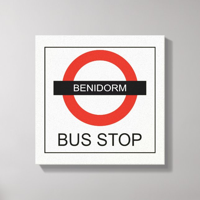 Impressão Em Tela Benidorm Bus Stop (Frente)