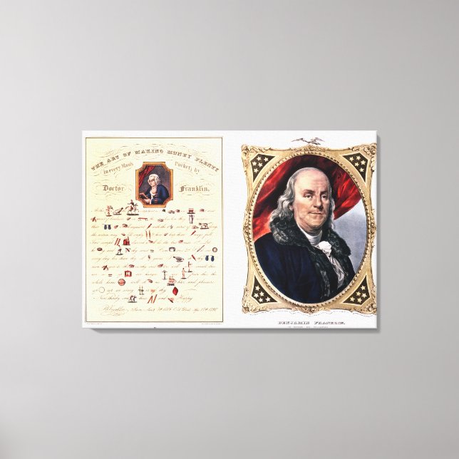 Impressão Em Tela Benjamin Franklin 1847 (Frente)