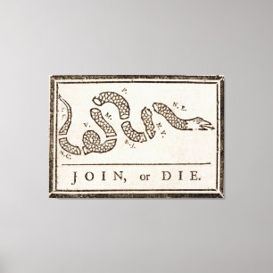 Impressão Em Tela Benjamin Franklin "junta-se ou morre-se" poster