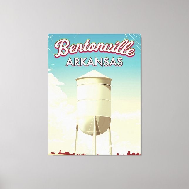 Impressão Em Tela Bentonville, poster de viagens de Arkansas. (Frente)