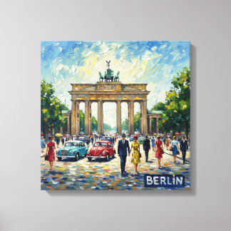 Impressão Em Tela Berlin Brandenburg Gate Classic Cars Wall Decor