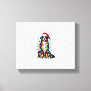 Impressão Em Tela Bernese Mountain Dog x Luzes de Natal