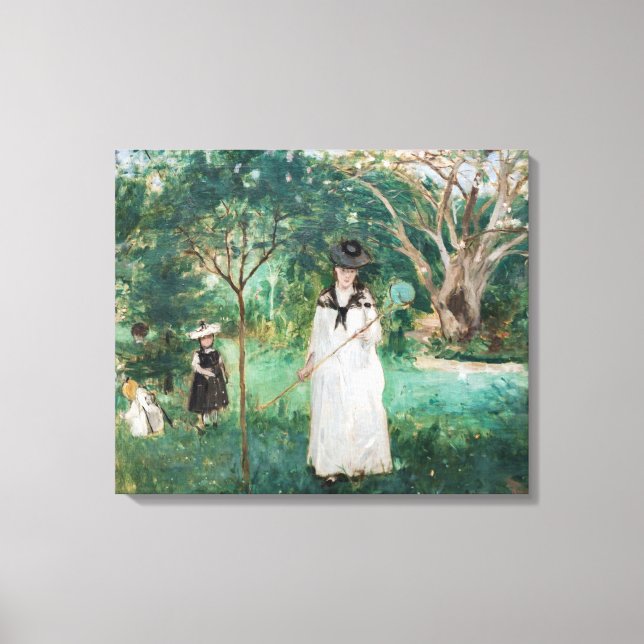Impressão Em Tela Berthe Morisot - A Caça às Borboletas (Frente)