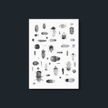 Impressão Em Tela Besouro Preto e Branco<br><div class="desc">Insetos de aquarelas e de besouros em preto e branco monocromático. Perfeito para entomologistas e amantes da natureza,  e para o Halloween também! Arte original de Nic Squirrell.</div>