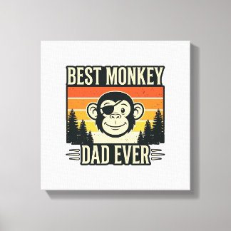Impressão Em Tela Best Monkey Dad Ever Vintage Monkey Father Shirt_1
