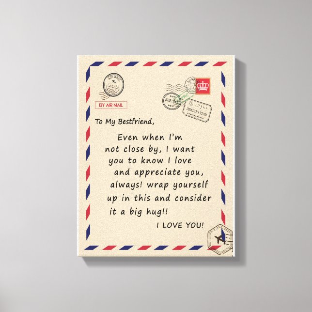 Impressão Em Tela BestFrit Gift | Para O Meu Amigo De Besta Eu Te Am (Frente)