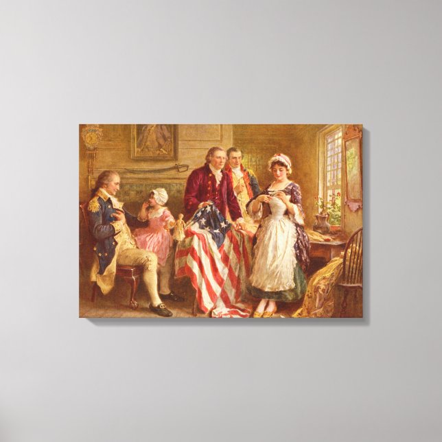 Impressão Em Tela Betsy Ross, 1777 (História Americana) (Patriota do (Frente)