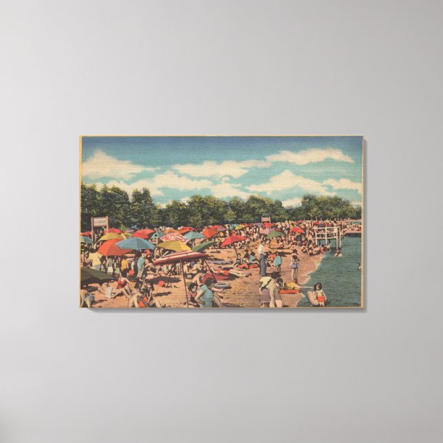 Impressão Em Tela Beverley Beach, MD - Cena de banho solar (Frente)