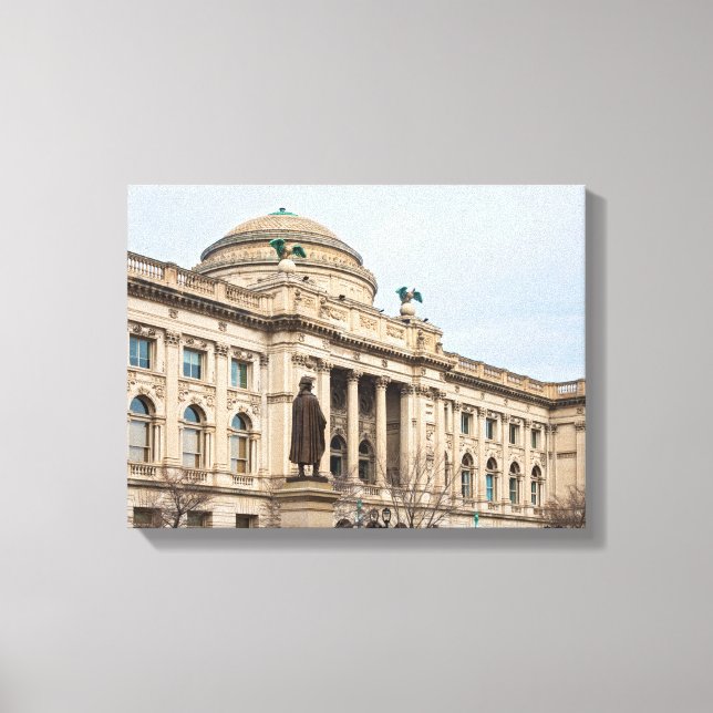 Impressão Em Tela biblioteca pública de estilo renascentista em milw (Frente)