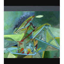 Bicicleta Abstrata Linhas Coloridas Futuristas Ret