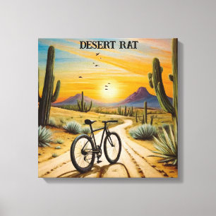 Impressão Em Tela Bicicleta de Montanha Desert Rat Pôr do Sol Person