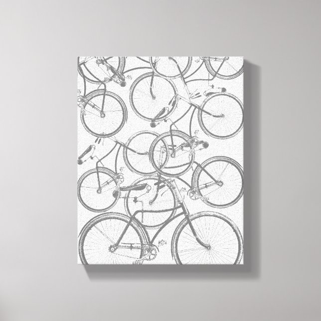 Impressão Em Tela Bicicletas Empilhadas (Frente)