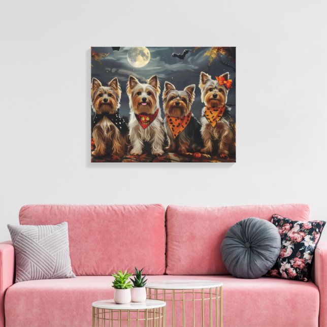 Impressão Em Tela Biewer Terrier Halloween Spooky (Insitu(Sala de estar))