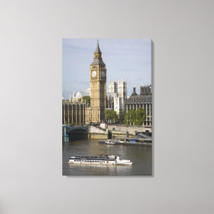 Impressão Em Tela Big Ben e Thames River