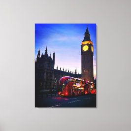 Impressão Em Tela Big Ben Londres Preto e branco