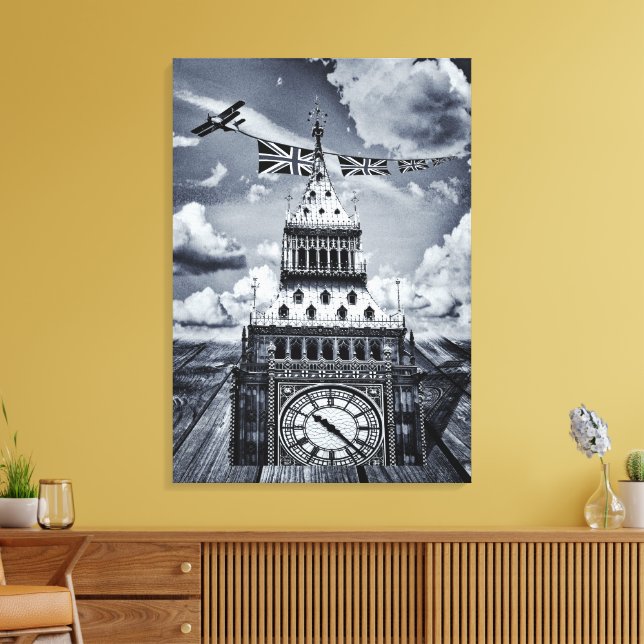 Impressão Em Tela Big Ben Surreal British Art, London (Insitu(Sala de estar))