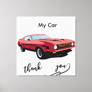 Impressão Em Tela Big Red Car– Meu Design de Carro