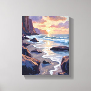 Impressão Em Tela Big Sur, Pintura Artística Costeira da Califórnia