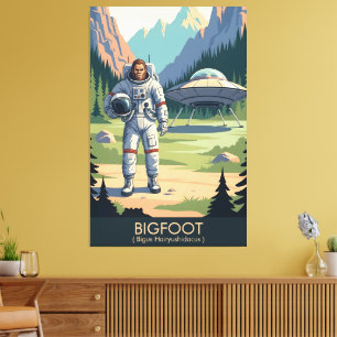 Impressão Em Tela Bigfoot Engraçado Viagens WPA