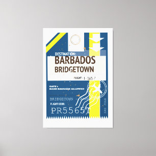 Impressão Em Tela Bilhete de viagem Bridgetown Barbados